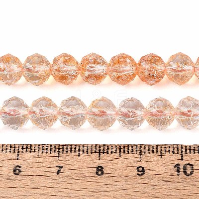 Crackle Transparent Glass Beads Strands X1-GLAA-N063-8mm-07-1
