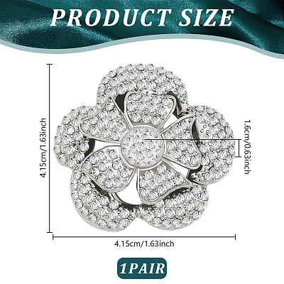 1 Pair Detachable Flower Shoe Decoration AJEW-FG0003-52-1