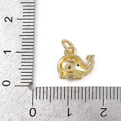 Brass Micro Pave Cubic Zirconia Elephant Charms KK-D409-41G-B-1