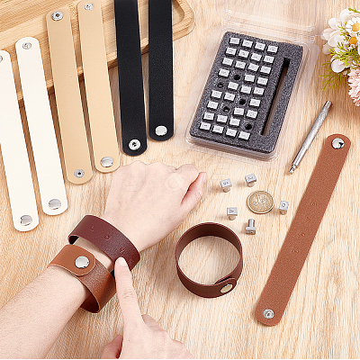 DIY Number Letter Pattern Cord Bracelet Making Kits DIY-PH0009-04-1