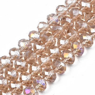 Electroplate Glass Beads Strands EGLA-A034-T8mm-B24-1