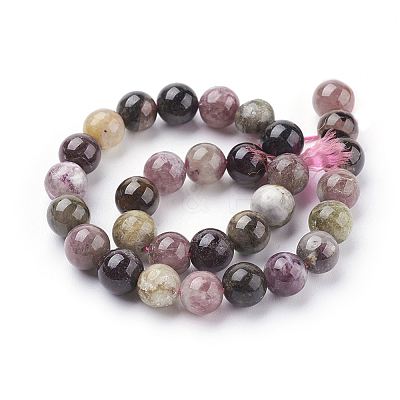 Natural Tourmaline Beads strands X-G-C076-8mm-10-1