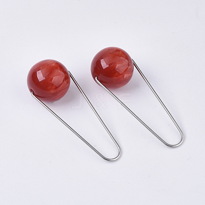 Imitation Gemstone Style Two Tone Acrylic Big Pendants STAS-S079-136E-1