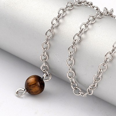 Natural Tiger Eye Sphere Dowsing Pendulums BJEW-E292-A09-1