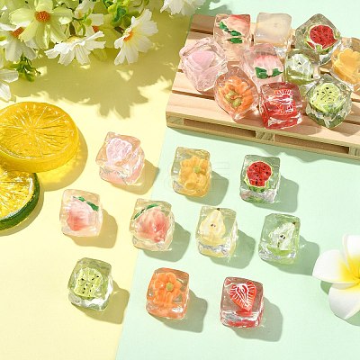 20Pcs 10 Styles Transparent Resin Cabochons RESI-CJ0005-43-1