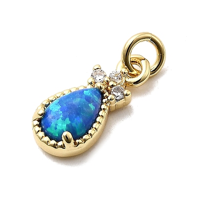 Synthetic Opal Teardrop Charms KK-H089-04B-02-1