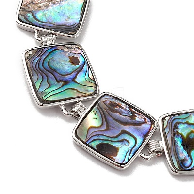 Natural Abalone Shell/Paua Shell Link Chain Bracelets BJEW-E077-01P-02-1