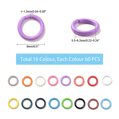 480Pcs 16 Colors Iron Quick Link Connectors IFIN-PH0024-68-1