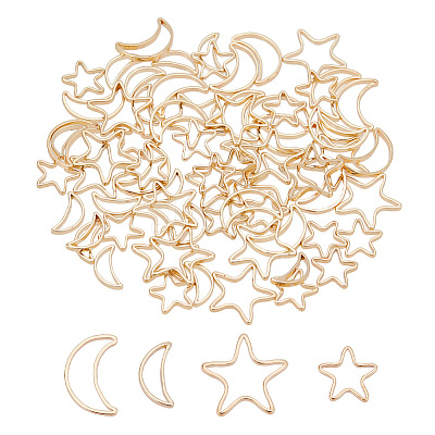 80Pcs 4 Style Brass Linking Rings KK-PH0010-30-1