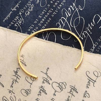 Ion Plating(IP) 304 Stainless Steel Cuff Bangles BJEW-K173-02G-1