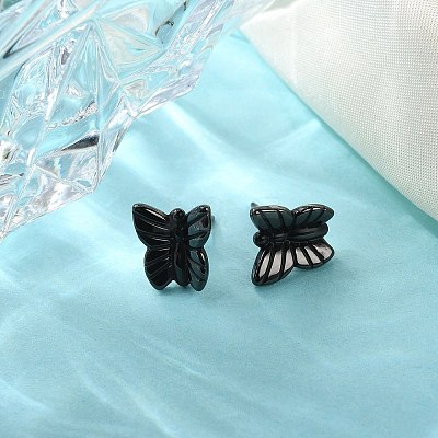 Hypoallergenic Bioceramics Zirconia Ceramic Butterfly Stud Earrings EJEW-C065-01D-1