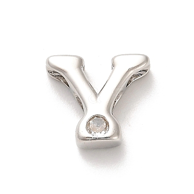 Rack Plating Brass Cubic Zirconia Beads KK-L210-008P-Y-1