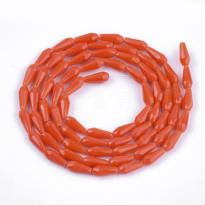Opaque Solid Color Glass Beads Strands GLAA-T009-001B-1