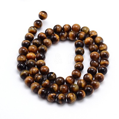 Natural Tiger Eye Beads Strands G-J303-11-6mm-1