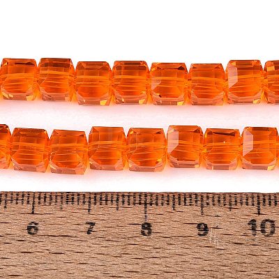 Transparent Glass Beads Strands GLAA-R041-8x8mm-A03-1