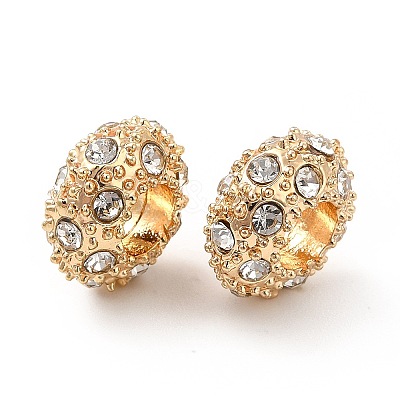 Rack Plating Alloy Rhinestone European Beads PALLOY-P289-34G-1