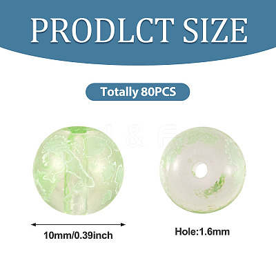 80Pcs Handmade Transparent Lampwork Beads FIND-TAD0001-04E-1