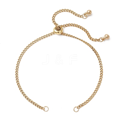2.5MM 304 Stainless Steel Curb Chain Slider Bracelet Making AJEW-JB01454-1