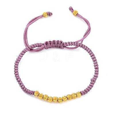 Polyester Cord Braided Bead Bracelets for Women BJEW-L698-01G-1