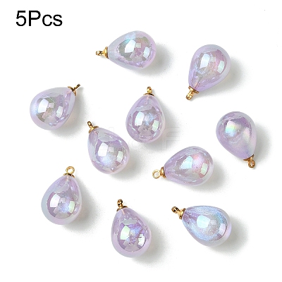 5Pcs UV Plating Acrylic Pendants FIND-YW0007-41G-1