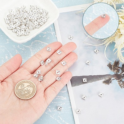 Brass Grade A Rhinestone Spacer Beads RSB071NF-01S-1