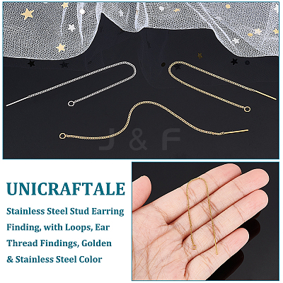 12 Pairs 2 Colors 304 Stainless Steel Stud Earring Finding STAS-UN0049-43-1