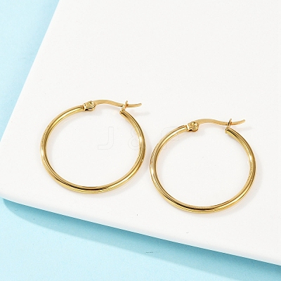 PVD Vacuum Plating 201 Stainless Steel Hoop Earrings for Women EJEW-G260-02A-G-1