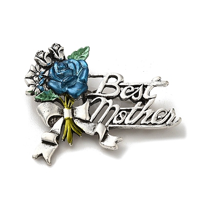 Mother's Day Tibetan Style Enamel Pins JEWB-H021-13AS-1
