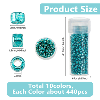 50G 10 Colors Cylinder Seed Beads SEED-DC0001-11-1