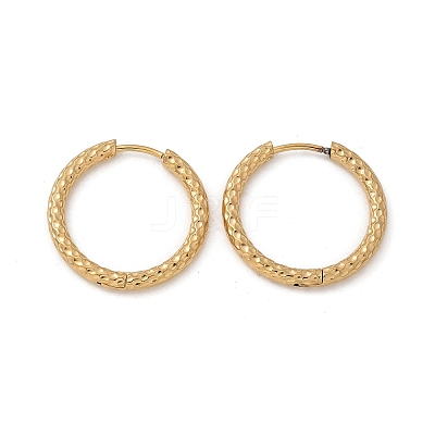 Ion Plating(IP) 304 Stainless Steel Grooved Hoop Earrings EJEW-M218-01C-G-1