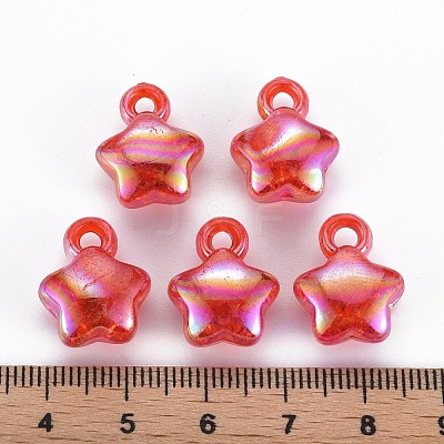 Transparent Crackle Acrylic Pendants MACR-S373-63-L03-1