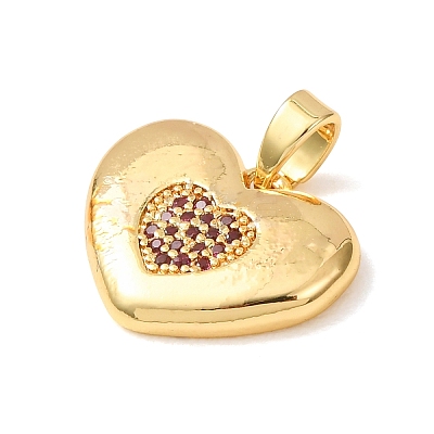 Valentine's Day Brass Micro Pave Cubic Zirconia Pendants CU-H001-02C-G-1