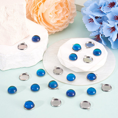 20Pcs 304 Stainless Steel Cabochon Connector Settings DIY-TA0015-44C-1