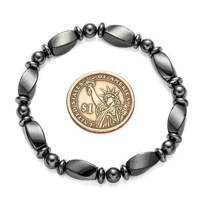 Non-Magnetic Synthetic Hematite Bracelets X-BJEW-E003-8-1