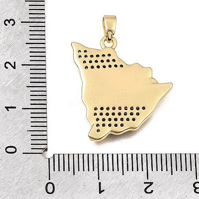 Brass Micro Pave Blue Cubic Zirconia Pendants KK-C263-31B-G-1