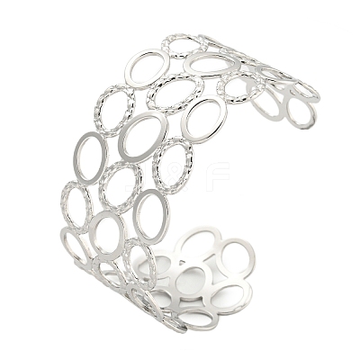 304 Stainless Steel Hollow Open Cuff Bangles BJEW-S151-04P-1