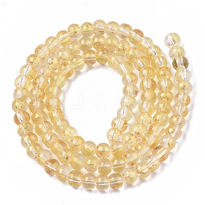 Transparent Spray Painted Glass Bead Strands GLAA-N035-03A-B08-1