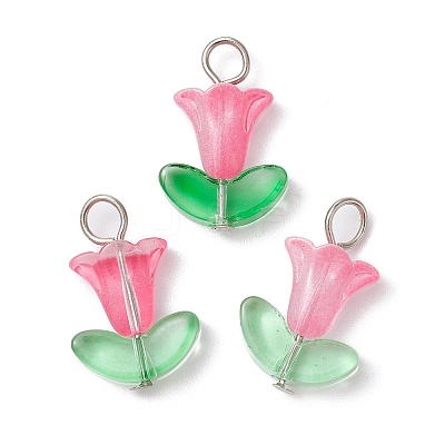 10Pcs Glass Pendants PALLOY-JF02320-01A-1