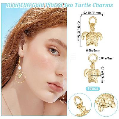 14Pcs Brass Charms KK-BBC0012-62-1