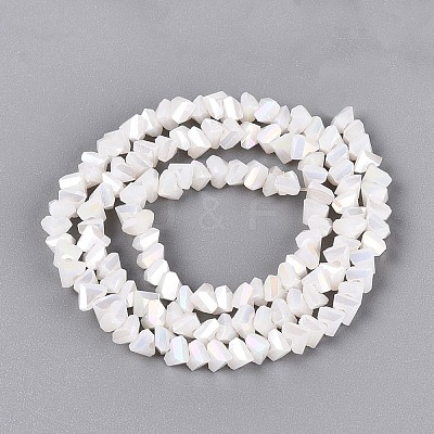 Electroplate Opaque Glass Beads Strands EGLA-Q139-01A-C02-1