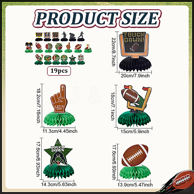 2Bags 2 Styles  Sports Paper Rugby Display Decorations AJEW-ME0002-86-1