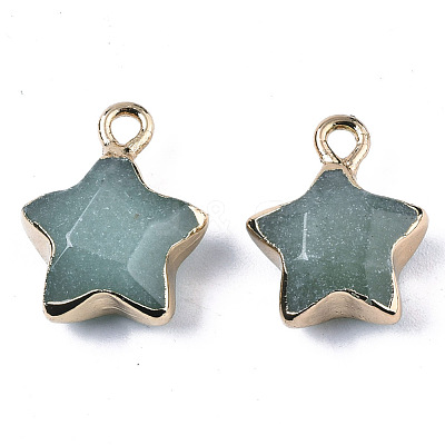 Natural Green Aventurine Pendants X-G-N326-36H-1