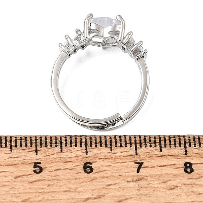 Brass Micro Pave Cubic Zirconia Cuff Open Rings CU-CBA5C10-08P-1