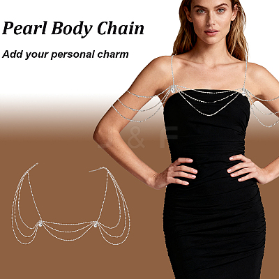 Ally Crystal Rhinestone Multi-Layered Twisted Chain Shoulder Body Chains for Women AJEW-WH0596-745-1