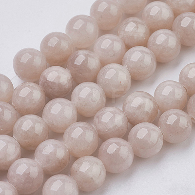 Natural Yellow Jade Beads Strands X-G-G598-8mm-YXS-06-1