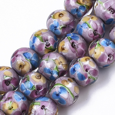 Handmade Lampwork Beads Strands LAMP-T007-04I-1