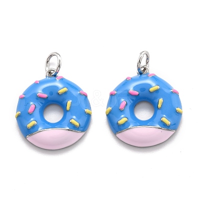 Brass Enamel Pendants KK-O140-06B-P-1