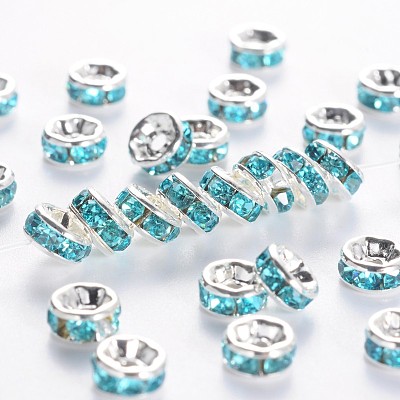 Brass Grade A Rhinestone Spacer Beads RSB035NF-13-1