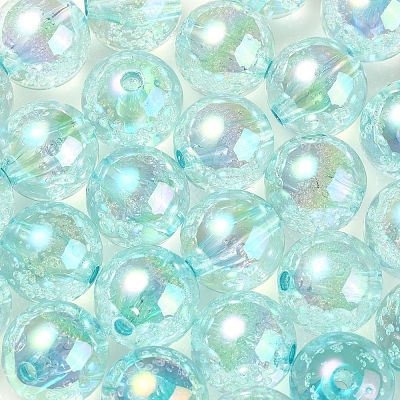 UV Plating Transparent Rainbow Iridescent Acrylic Beads LS-TACR-D010-07D-1