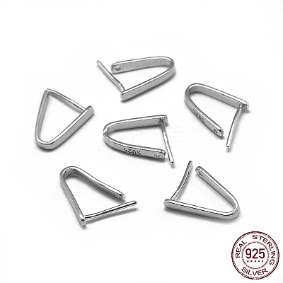 Anti-Tarnish Rhodium Plated 925 Sterling Silver Pendant Bails STER-L057-080A-P-1